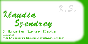 klaudia szendrey business card